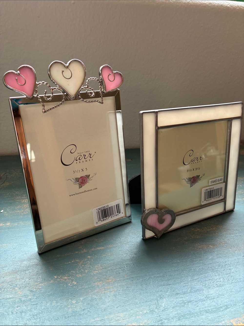 2 Carr stained glass picture frames